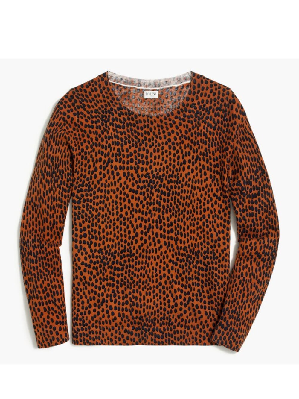 J. Crew Factory Sz. M Oncilla 100% Cotton Leopard Teddie Sweater